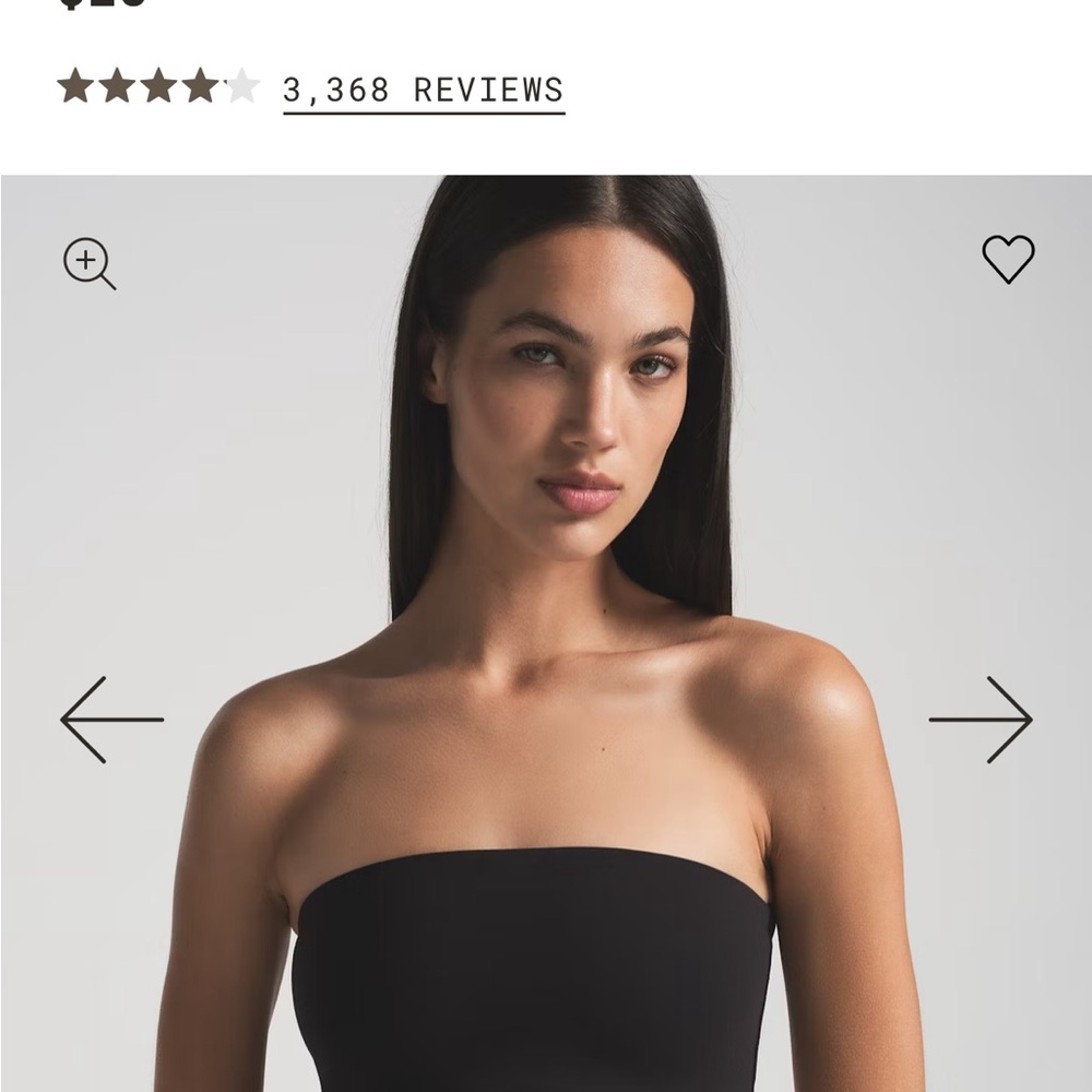 Skims Fits Everybody Black Strapless Bandeau